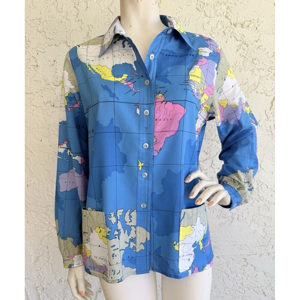 KING JAMES California Vintage World Map Topography Cartography Novelty Size S M